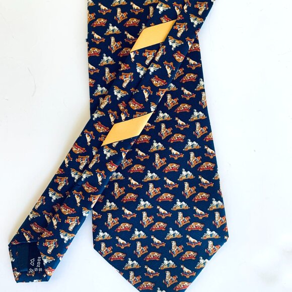 Salvatore Ferragamo XMAS FOX HUNT EQUESTRIAN 100% Silk Ties - Picture 3 of 16